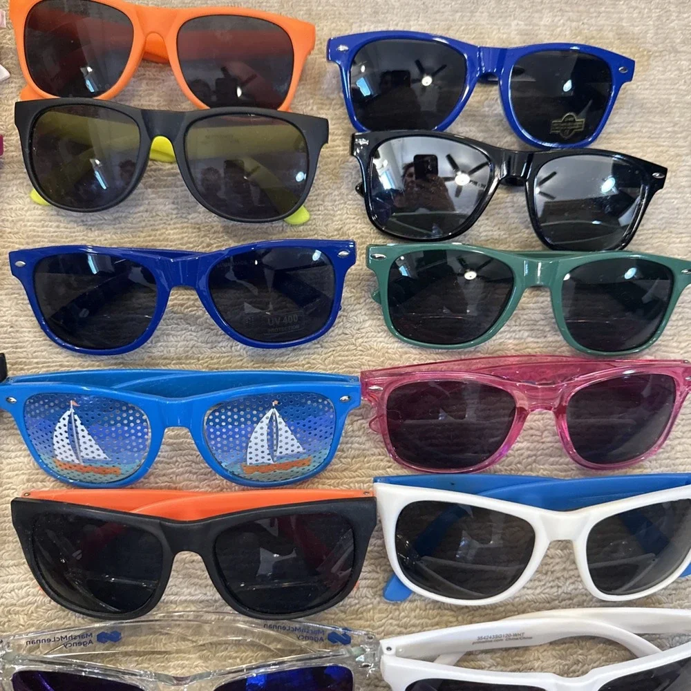 Lot of 50 NEW Logo Sunglasses: Limited Offer-Multiple Colors-Men/Women-NWT